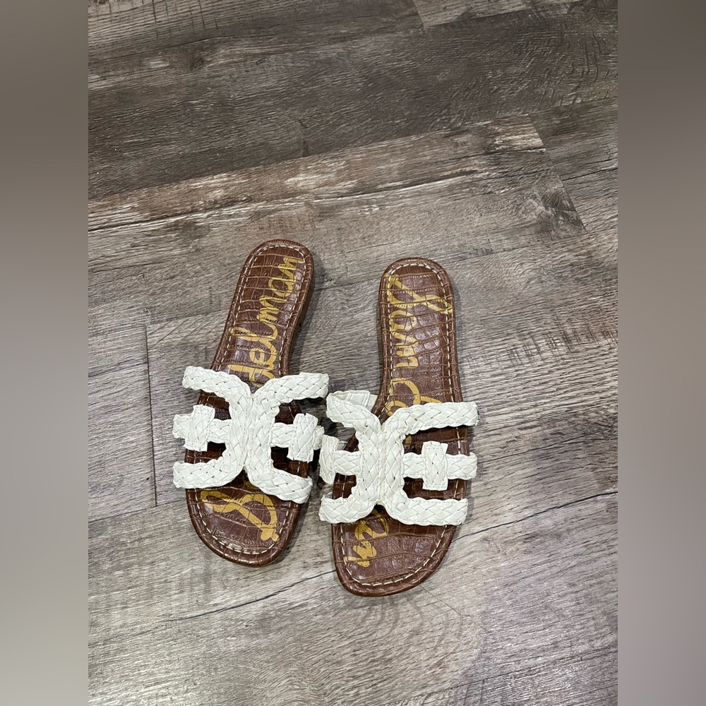 Sam Edelman Cream Braided Slide Sandals